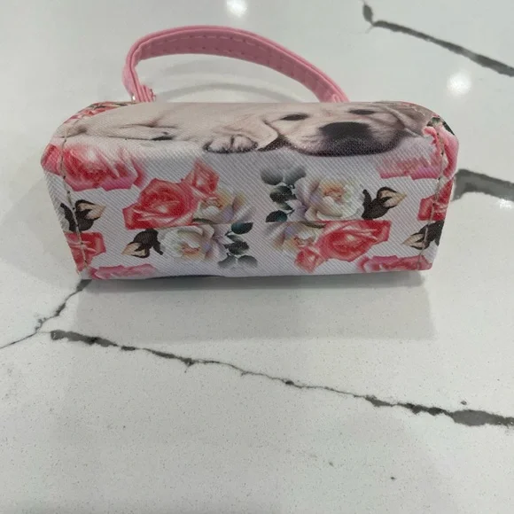 Tic Toc Pink Puppy Print Kiss Lock Lipstick/Change Purse/Bag Charm No Callouts - Picture 7 of 13